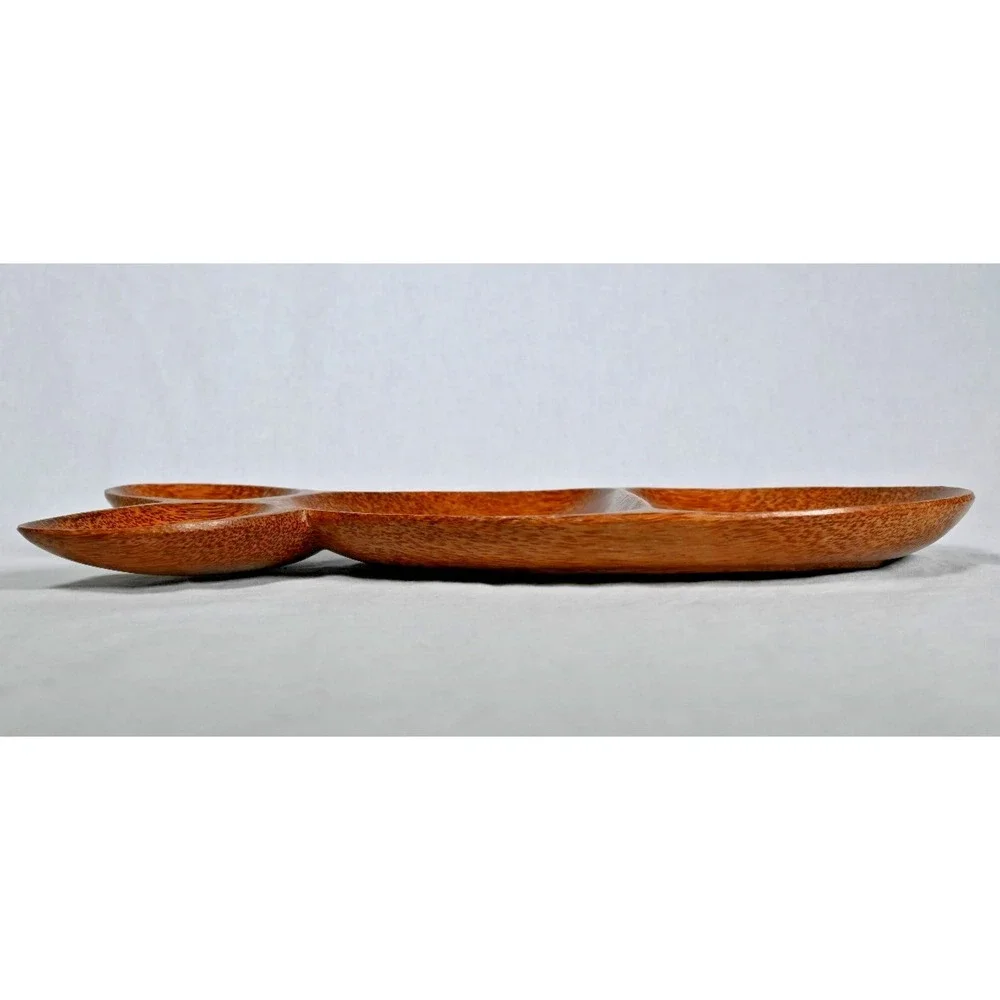 Vintage Coconut Wood Fish Serving Tray Plate Tropical Coastal Decor 13